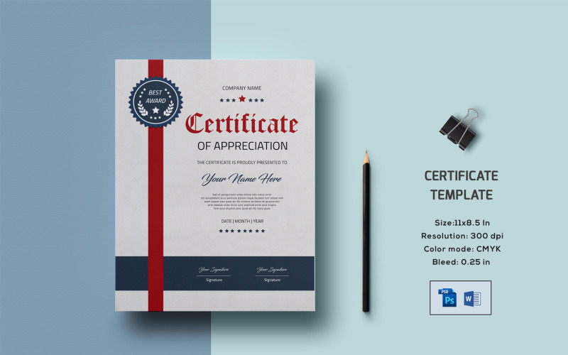 Sistec-Zertifikatvorlage. Word, Canva und PSD