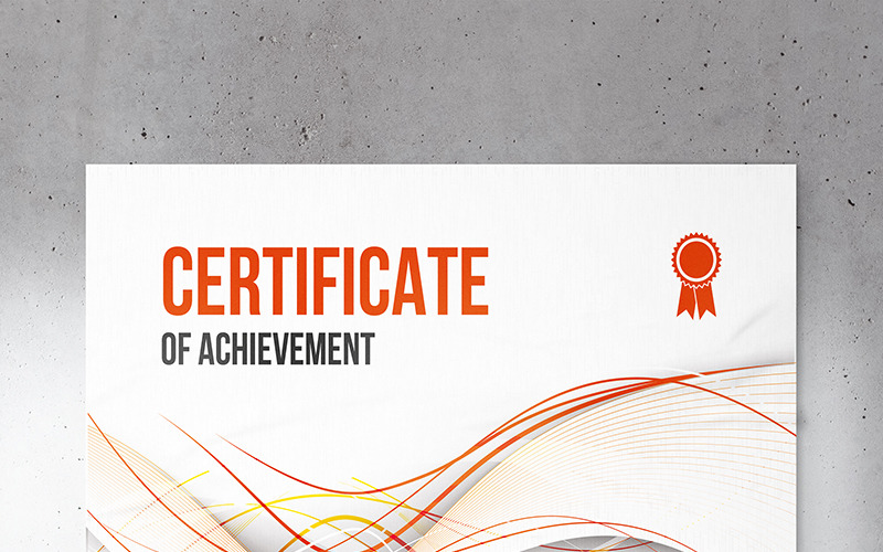 Download Шаблон сертификата "Wavy Abstract Certificate Template" / Wavy Abstract Certificate Template - Шаблон сертификата на тему графика certificate corporate decorative diploma elegant excellence frame graduation green modern multicolor ornament ornaments paper print ready template professional red simple