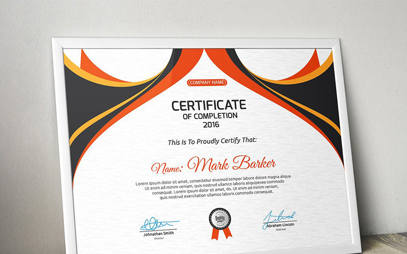 Download Шаблон сертификата "Wavy Modern Certificate Template" / Wavy Modern Certificate Template - Шаблон сертификата на тему графика certificate corporate decorative diploma elegant excellence frame graduation green modern multicolor ornament ornaments paper print ready template professional red simple