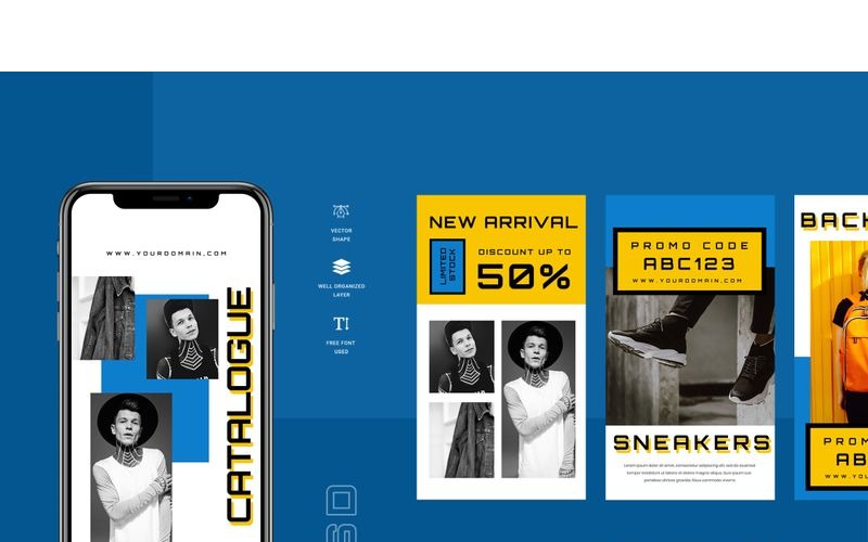 Download Шаблон для соцсетей "Blues  - Duo Tone Instagram Stories Social Media Template" / Blues  - Duo Tone Instagram Stories Social Media Template - Шаблон для соцсетей на тему графика 