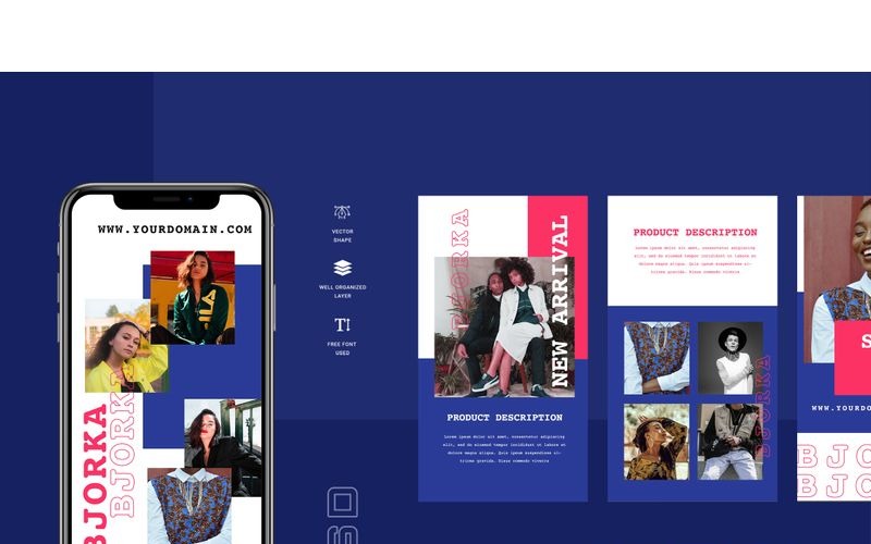 Download Шаблон для соцсетей "Fashiona - Duo Tone Instagram Stories Social Media Template" / Fashiona - Duo Tone Instagram Stories Social Media Template - Шаблон для соцсетей на тему графика 