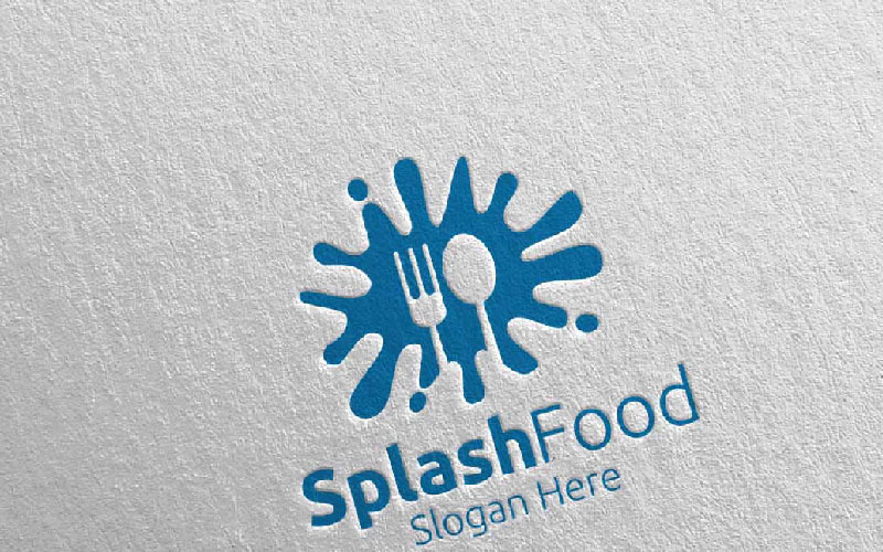 Download Шаблон логотипа "Fresh Food for Restaurant or Cafe 38 Logo Template" / Fresh Food for Restaurant or Cafe 38 Logo Template - Шаблон логотипа на тему графика possible uses: food logo fork fresh cafe catering chef cooking restaurant knife diet eat eco green kitchen vegetarian spoon splash