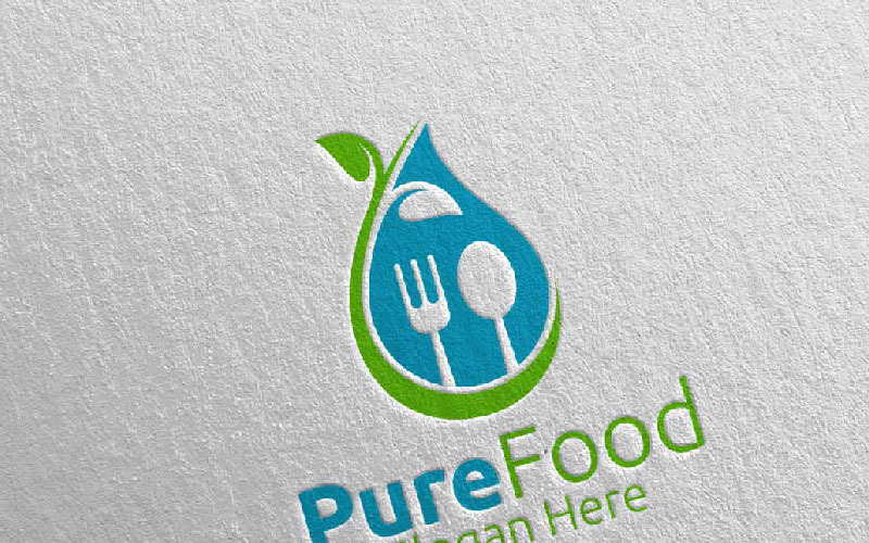 Download Шаблон логотипа "Healthy Food for Restaurant or Cafe 47 Logo Template" / Healthy Food for Restaurant or Cafe 47 Logo Template - Шаблон логотипа на тему графика food logo fork fresh cafe catering chef cooking restaurant knife diet eat eco green kitchen vegetarian spoon supplement nutrition veganundefined