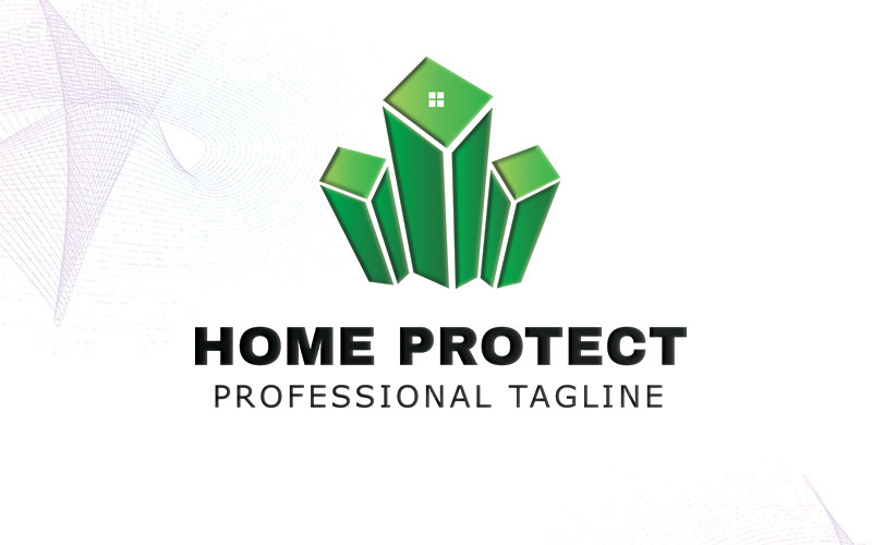 Download Шаблон логотипа "Home Protect Logo Template" / Home Protect Logo Template - Шаблон логотипа на тему графика build building business buy company construction corporate home protect logo house meisuseno property real estate rent residence safe secure security