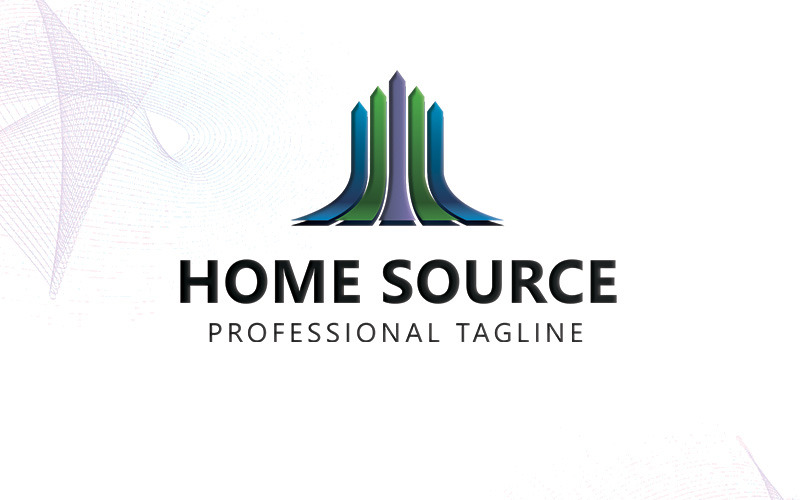 Download Шаблон логотипа "Home Source Logo Template" / Home Source Logo Template - Шаблон логотипа на тему графика agency agent arrow circle consult consultancy consulting estate finance growth home house housing human letter logo management market marketing mockup