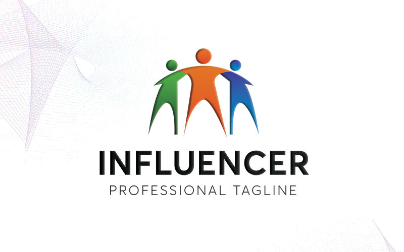 Download Шаблон логотипа "Influencer Logo Template" / Influencer Logo Template - Шаблон логотипа на тему графика branding business chat colorful comunity connection corporate design eps file group influencers instant logo marketing media modern network online people