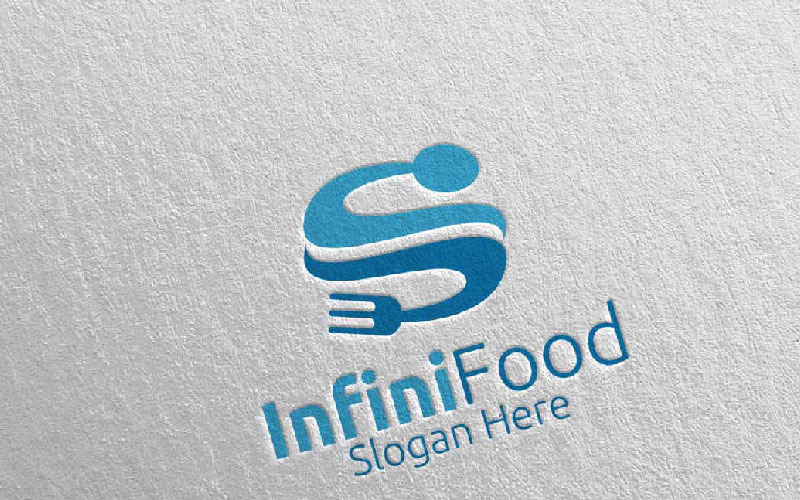 Download Шаблон логотипа "Letter S Infinity Food for Restaurant or Cafe 55 Logo Template" / Letter S Infinity Food for Restaurant or Cafe 55 Logo Template - Шаблон логотипа на тему графика food logo fork fresh cafe catering chef cooking restaurant knife diet eat eco green kitchen vegetarian spoon supplement s infinity