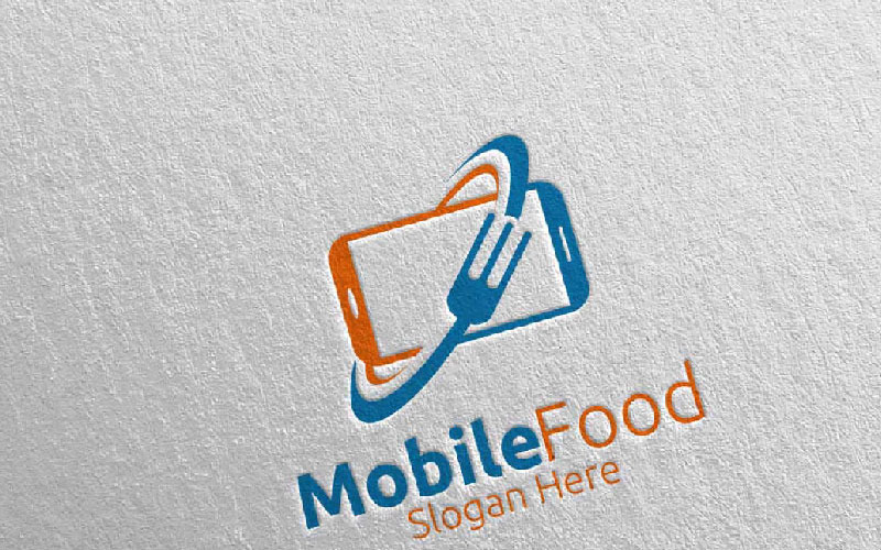 Download Шаблон логотипа "Mobile Food for Restaurant or Cafe 35 Logo Template" / Mobile Food for Restaurant or Cafe 35 Logo Template - Шаблон логотипа на тему графика food logo fork fresh cafe catering chef cooking restaurant knife diet eat eco green kitchen vegetarian spoon supplement nutrition mobile