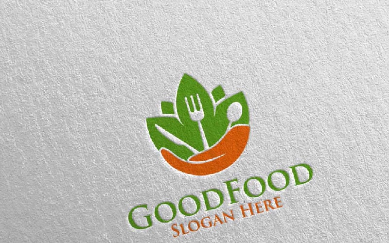 Dobré jídlo pro restauraci nebo kavárnu 52 Logo šablona