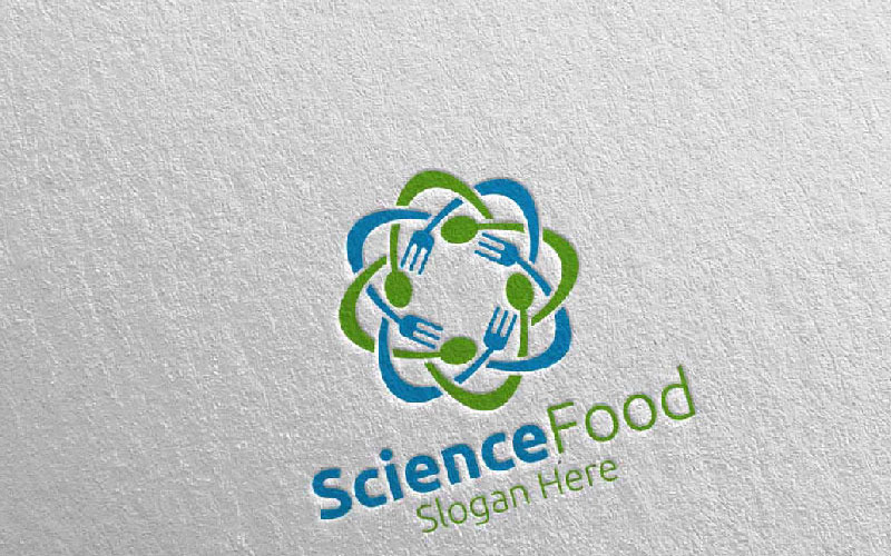 Download Шаблон логотипа "Science Food for Restaurant or Cafe 59 Logo Template" / Science Food for Restaurant or Cafe 59 Logo Template - Шаблон логотипа на тему графика food logo fork fresh cafe catering chef cooking restaurant knife diet eat eco green kitchen vegetarian spoon supplement nutrition science