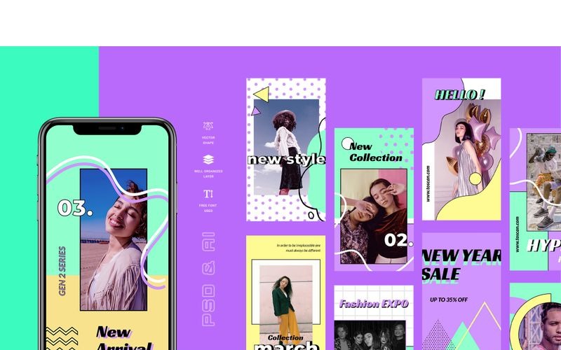 Download Шаблон для соцсетей "Toscan - Instagram Stories Social Media Template" / Toscan - Instagram Stories Social Media Template - Шаблон для соцсетей на тему графика 