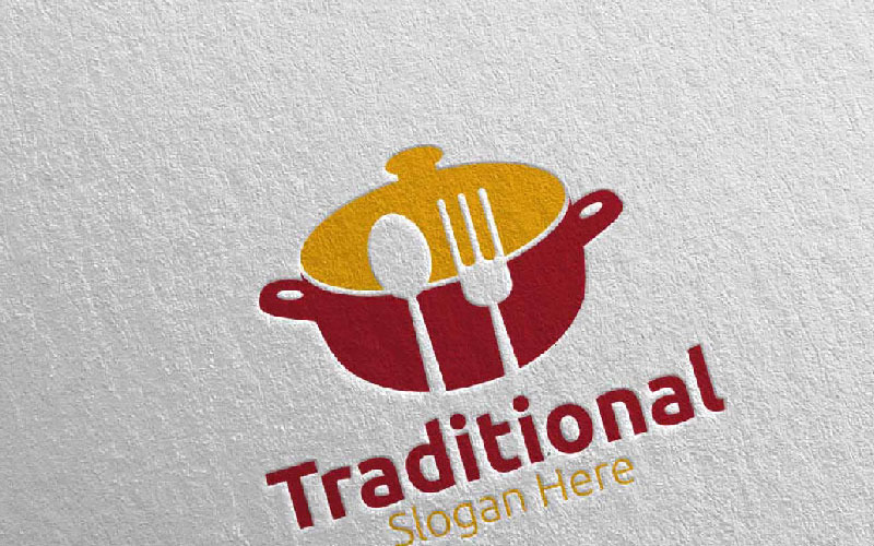 Download Шаблон логотипа "Traditional Food for Restaurant or Cafe 33 Logo Template" / Traditional Food for Restaurant or Cafe 33 Logo Template - Шаблон логотипа на тему графика food logo fork fresh cafe catering chef cooking restaurant knife diet eat eco green kitchen vegetarian spoon supplement nutrition traditional