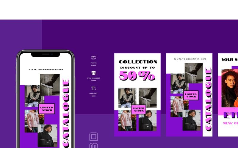 Download Шаблон для соцсетей "Vionna  - Duo Tone Instagram Stories Social Media Template" / Vionna  - Duo Tone Instagram Stories Social Media Template - Шаблон для соцсетей на тему графика 