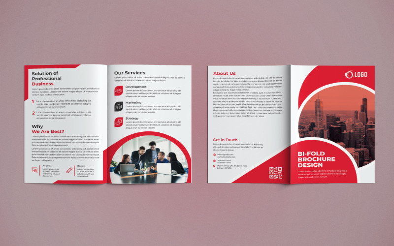 Download Фирменный стиль "Bifold Brochure Design - Corporate Identity Template" / Bifold Brochure Design - Corporate Identity Template - Фирменный стиль на тему графика corporate business agency brochure bifold bi-fold bifoldbrochure marketing company bi 2fold brochuredesign a4 a4brochure print-ready psd template professional internet creative