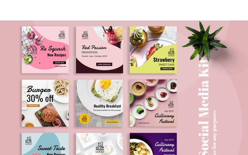 Download Шаблон для соцсетей "Cooq  - Food Instagram  Post Social Media Template" / Cooq  - Food Instagram  Post Social Media Template - Шаблон для соцсетей на тему графика 