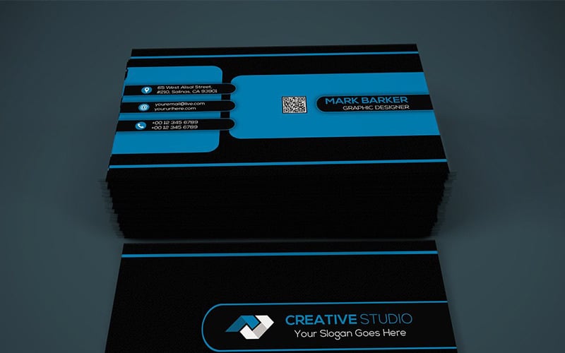 Dark Creative Business Card - Corporate Identity Template