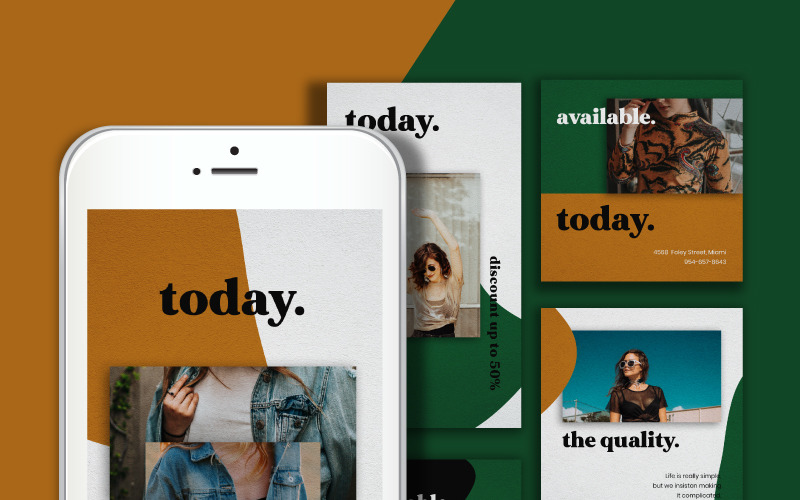 Download Шаблон для соцсетей "Fashion Instagram Templates - Karen for Social Media" / Fashion Instagram Templates - Karen for Social Media - Шаблон для соцсетей на тему графика conceptual clothing ecommerce facebook post fashion gray instagram posts instagram stories jewelry store luxury brand minimalist modern promotion psd templates