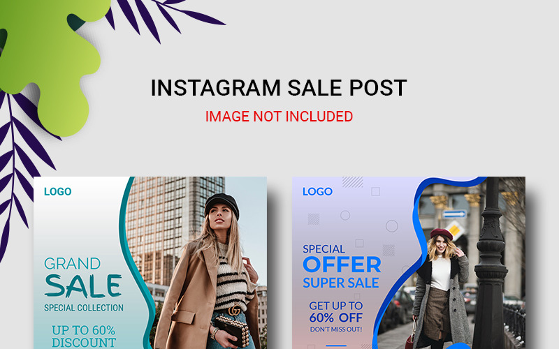 Bannières de publication de vente Instagram définissent un modèle de médias sociaux