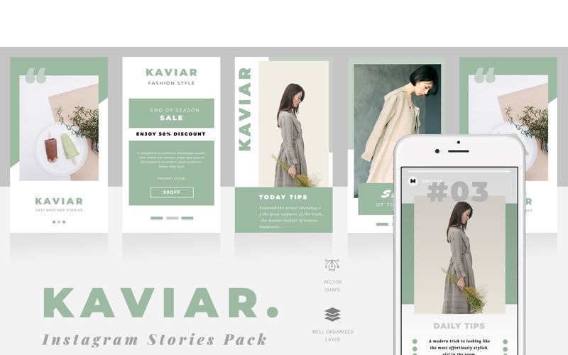 Kaviar - Plantilla de redes sociales de historias de Instagram