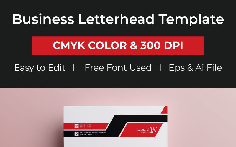 Download Фирменный стиль "Letterhead - Corporate Identity Template" / Letterhead - Corporate Identity Template - Фирменный стиль на тему графика brand branding business letterhead clean corporate identity creative dark design pad template line modern presentation professional psd red stationery us