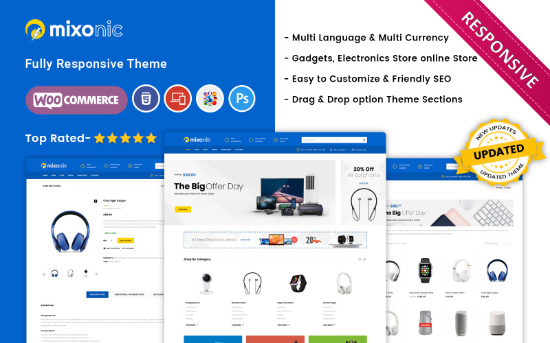 Mixonic-电子商店WooCommerce主题