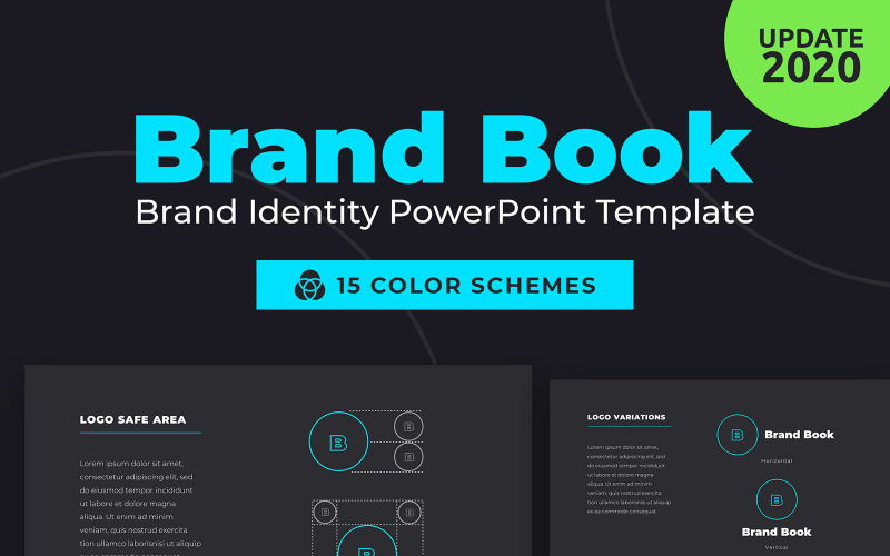 Modelo de PowerPoint de identidade de marca BrandBook