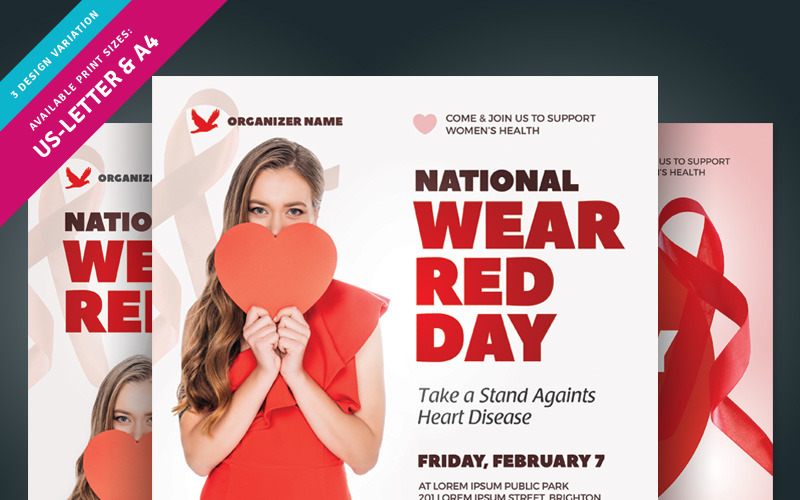 Download Фирменный стиль "National Wear Red Day Flyer - Corporate Identity Template" / National Wear Red Day Flyer - Corporate Identity Template - Фирменный стиль на тему графика national wear red day heart disease helath women woman campaign go stroke fundraiser charity awareness flyer leaflet pamphlet ad ads