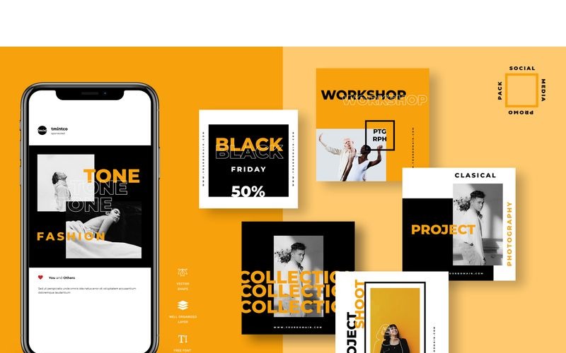 Download Шаблон для соцсетей "One - Instagram Post Social Media Template" / One - Instagram Post Social Media Template - Шаблон для соцсетей на тему графика 