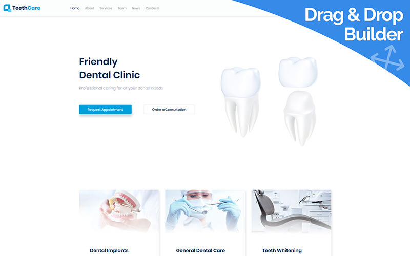 TeethCare - Tandheelkunde Klassieke Moto CMS 3-sjabloon