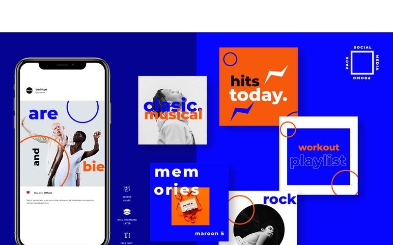 Download Шаблон для соцсетей "Two - Duotone Instagram Post Social Media Template" / Two - Duotone Instagram Post Social Media Template - Шаблон для соцсетей на тему графика 