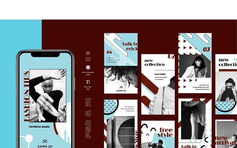 Download Шаблон для соцсетей "Vontez - Instagram Stories Social Media Template" / Vontez - Instagram Stories Social Media Template - Шаблон для соцсетей на тему графика 