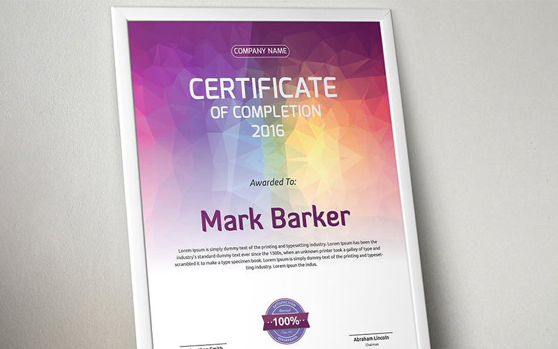Abstract Poly certificaatsjabloon