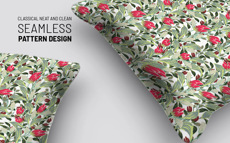 Beautiful flowers on branches repeat design Pattern