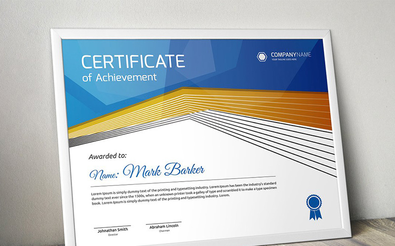 Download Шаблон сертификата "Geometric Elegant Certificate Template" / Geometric Elegant Certificate Template - Шаблон сертификата на тему графика certificate corporate decorative diploma elegant excellence frame graduation green modern multicolor ornament ornaments paper print ready template professional red simple
