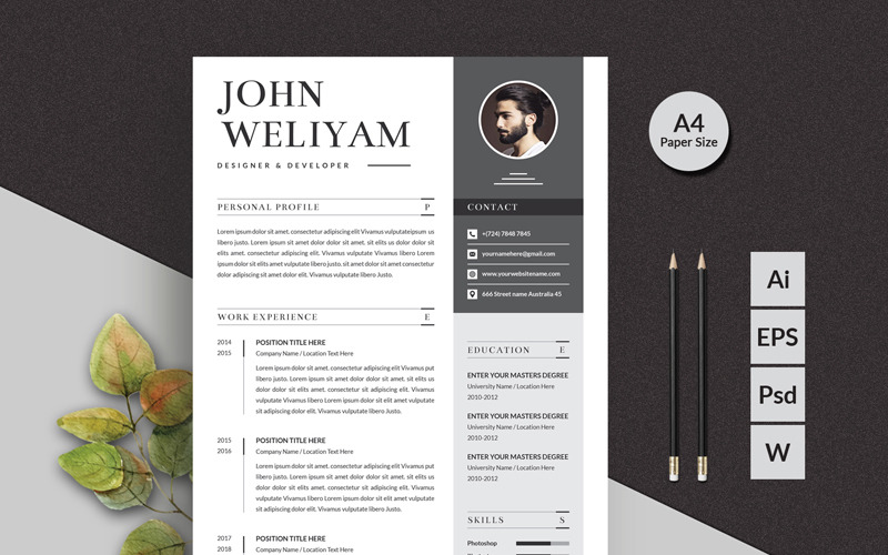 Download Резюме "John Modern Resume Template" / John Modern Resume Template - Резюме на тему графика resume cv clean creative word infographic modern professional student mac pages manager template bankers doctors job seekers