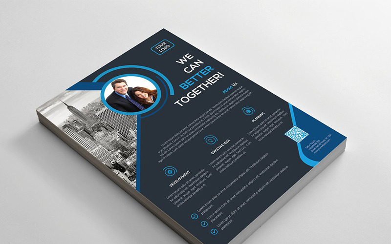 Download Фирменный стиль "Modern Dark  Flyer with Circles - Corporate Identity Template" / Modern Dark  Flyer with Circles - Corporate Identity Template - Фирменный стиль на тему графика a4 abstract flyer advert advertisement agency agent business clean design conference flyer corporate creative editable template group study illustrator marketing