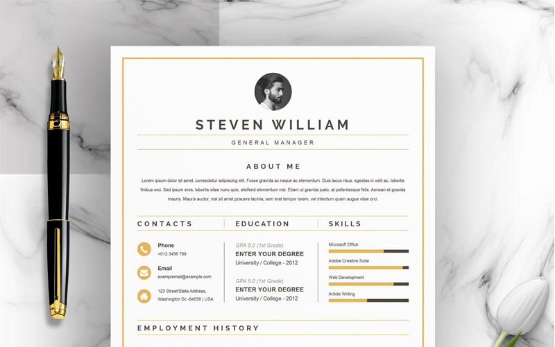 Download Резюме "Steven Resume Template" / Steven Resume Template - Резюме на тему графика resume 2 page 3 clean cv cover letter creative template curriculum vita free illustrator eps mac pages microsoft word photoshop