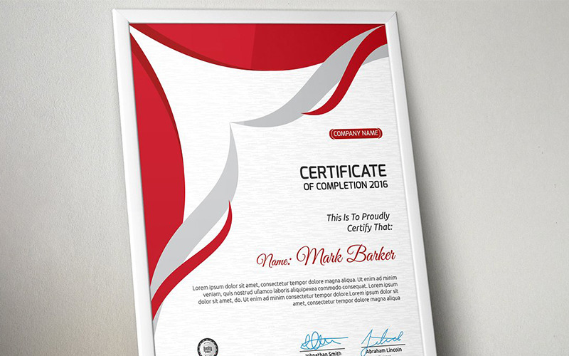 Download Шаблон сертификата "Wavy Elegant Certificate Template" / Wavy Elegant Certificate Template - Шаблон сертификата на тему графика certificate corporate decorative diploma elegant excellence frame graduation green modern multicolor ornament ornaments paper print ready template professional red simple