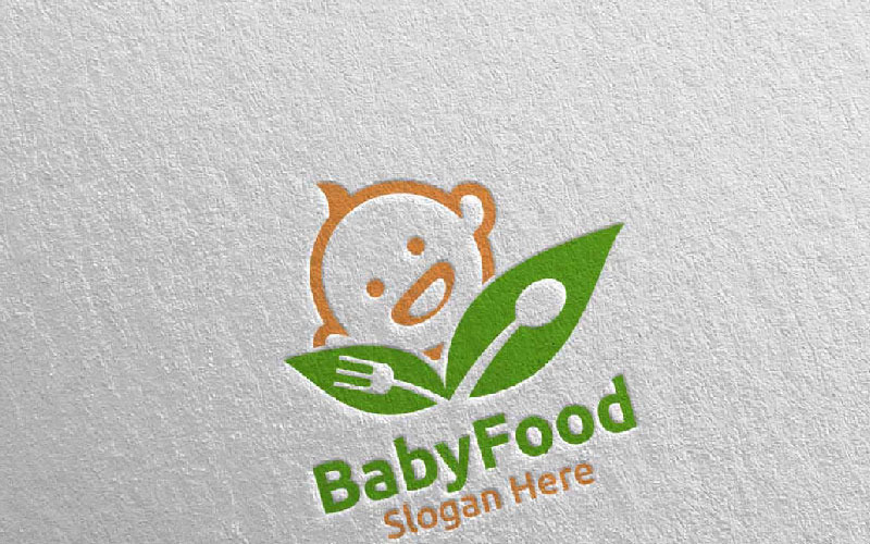 Download Шаблон логотипа "Baby Food for Nutrition or Supplement Concept 75 Logo Template" / Baby Food for Nutrition or Supplement Concept 75 Logo Template - Шаблон логотипа на тему графика possible uses: food logo fork fresh chef catering supplement cooking nutrition knife diet eat eco green kitchen vegetarian spoon baby