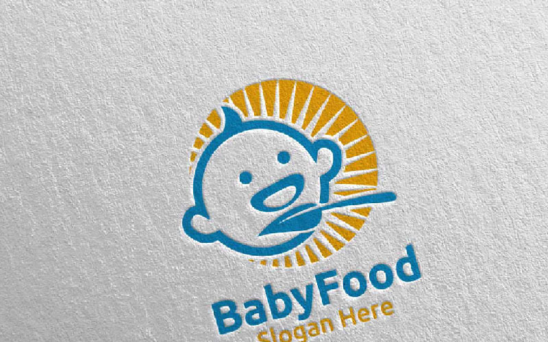 Download Шаблон логотипа "Baby Food for Nutrition or Supplement Concept 76 Logo Template" / Baby Food for Nutrition or Supplement Concept 76 Logo Template - Шаблон логотипа на тему графика food logo fork fresh chef catering supplement cooking nutrition knife diet eat eco green kitchen vegetarian spoon vegan restaurant baby