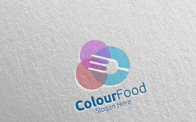 Modelo de logotipo de cor de comida para restaurante ou café 67