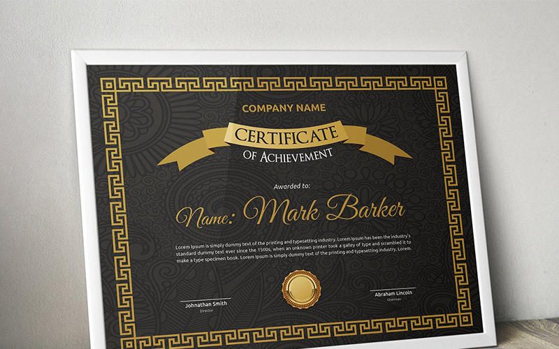 Download Шаблон сертификата "Elegant Vintage Certificate Template" / Elegant Vintage Certificate Template - Шаблон сертификата на тему графика certificate corporate decorative diploma elegant excellence frame graduation green modern multicolor ornament ornaments paper print ready template professional red simple