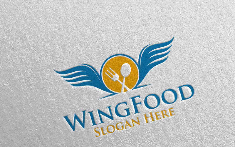 Download Шаблон логотипа "Wing Food for Restaurant or Cafe 71 Logo Template" / Wing Food for Restaurant or Cafe 71 Logo Template - Шаблон логотипа на тему графика food logo fork fresh cafe catering chef cooking restaurant knife diet eat wing green kitchen vegetarian spoon supplement nutrition vegan