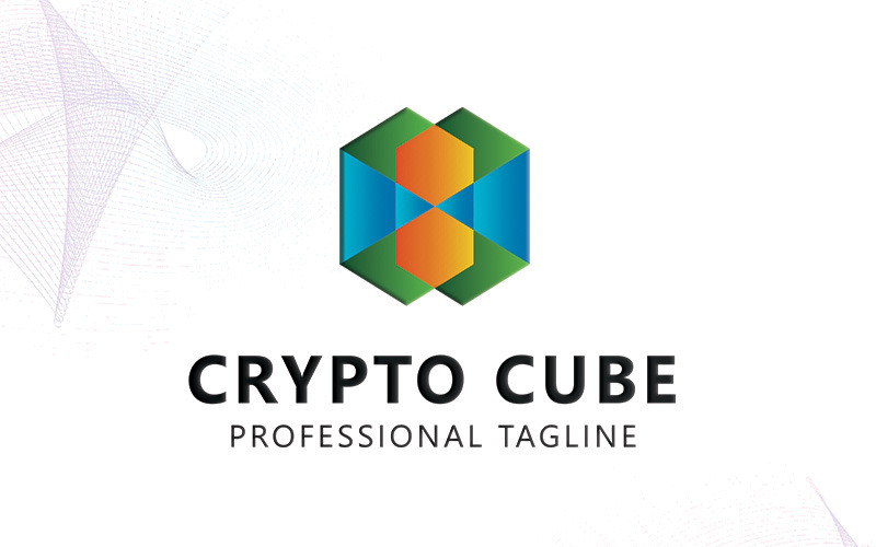 Crypto Cube Logo šablona