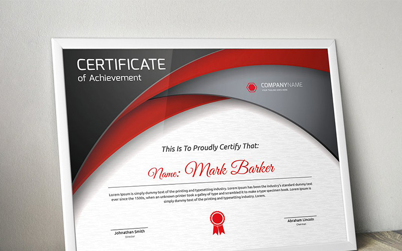 Download Шаблон сертификата "Curvy Metallic Certificate Template" / Curvy Metallic Certificate Template - Шаблон сертификата на тему графика certificate corporate decorative diploma elegant excellence frame graduation green modern multicolor ornament ornaments paper print ready template professional red simple