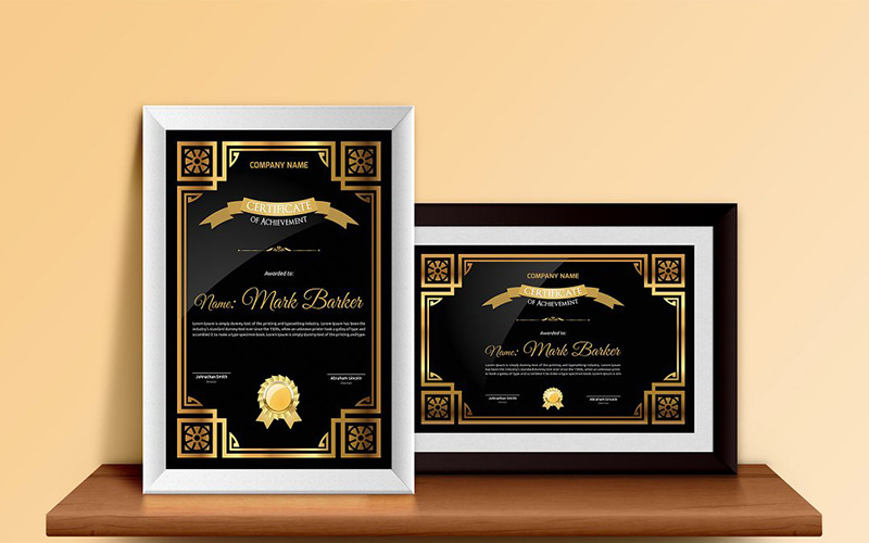 Download Шаблон сертификата "Elegant Artdeco Certificate Template" / Elegant Artdeco Certificate Template - Шаблон сертификата на тему графика certificate corporate decorative diploma elegant excellence frame graduation green modern multicolor ornament ornaments paper print ready template professional red simple