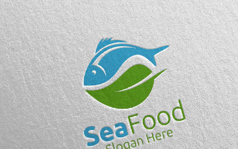 Download Шаблон логотипа "Fish Seafood for Restaurant or Cafe 93 Logo Template" / Fish Seafood for Restaurant or Cafe 93 Logo Template - Шаблон логотипа на тему графика seafood restaurant cafe fish chef logo catering cooking food fork vegetarian organic cook leaf sea fresh eat kitchen knifeundefined