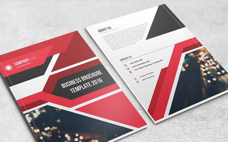 Download Фирменный стиль "Geometric Bifold Brochure - Corporate Identity Template" / Geometric Bifold Brochure - Corporate Identity Template - Фирменный стиль на тему графика abstract agency bi-fold brochure bifold blue business clean company profile corporate creative creativity fold gradient green market marketing modern multipurpose