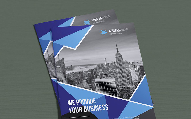 Download Фирменный стиль "Geometric Bifold Brochure - Corporate Identity Template" / Geometric Bifold Brochure - Corporate Identity Template - Фирменный стиль на тему графика abstract agency bi-fold brochure bifold blue business clean company profile corporate creative creativity fold gradient green market marketing modern multipurpose