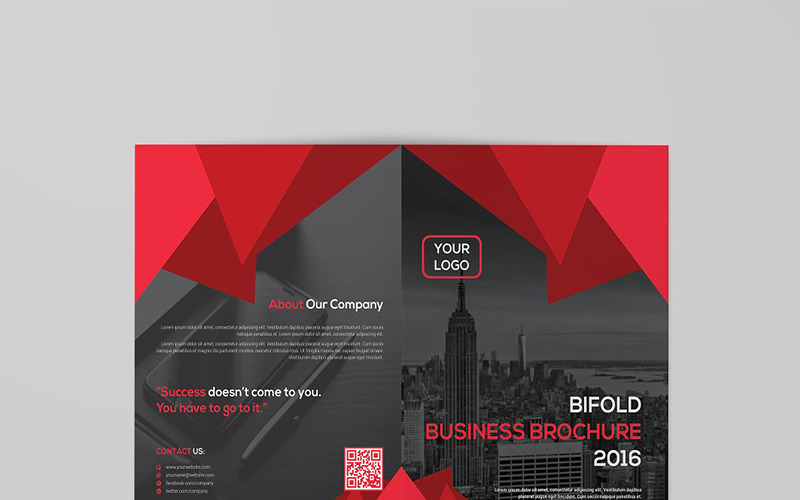 Download Фирменный стиль "Geometric Bifold Brochure - Corporate Identity Template" / Geometric Bifold Brochure - Corporate Identity Template - Фирменный стиль на тему графика abstract agency bi-fold brochure bifold blue business clean company profile corporate creative creativity fold gradient green market marketing modern multipurpose